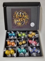Chocolade Ballen Proeverij Pakket | Chocolade pakket met 9 verschillende chocolade smaken kwaliteits chocolade met Mystery Card 'Let's Party' (met persoonlijke videoboodschap) | Cadeaupakket | Feestdagen box | Chocolade cadeau | Valentijnsdag