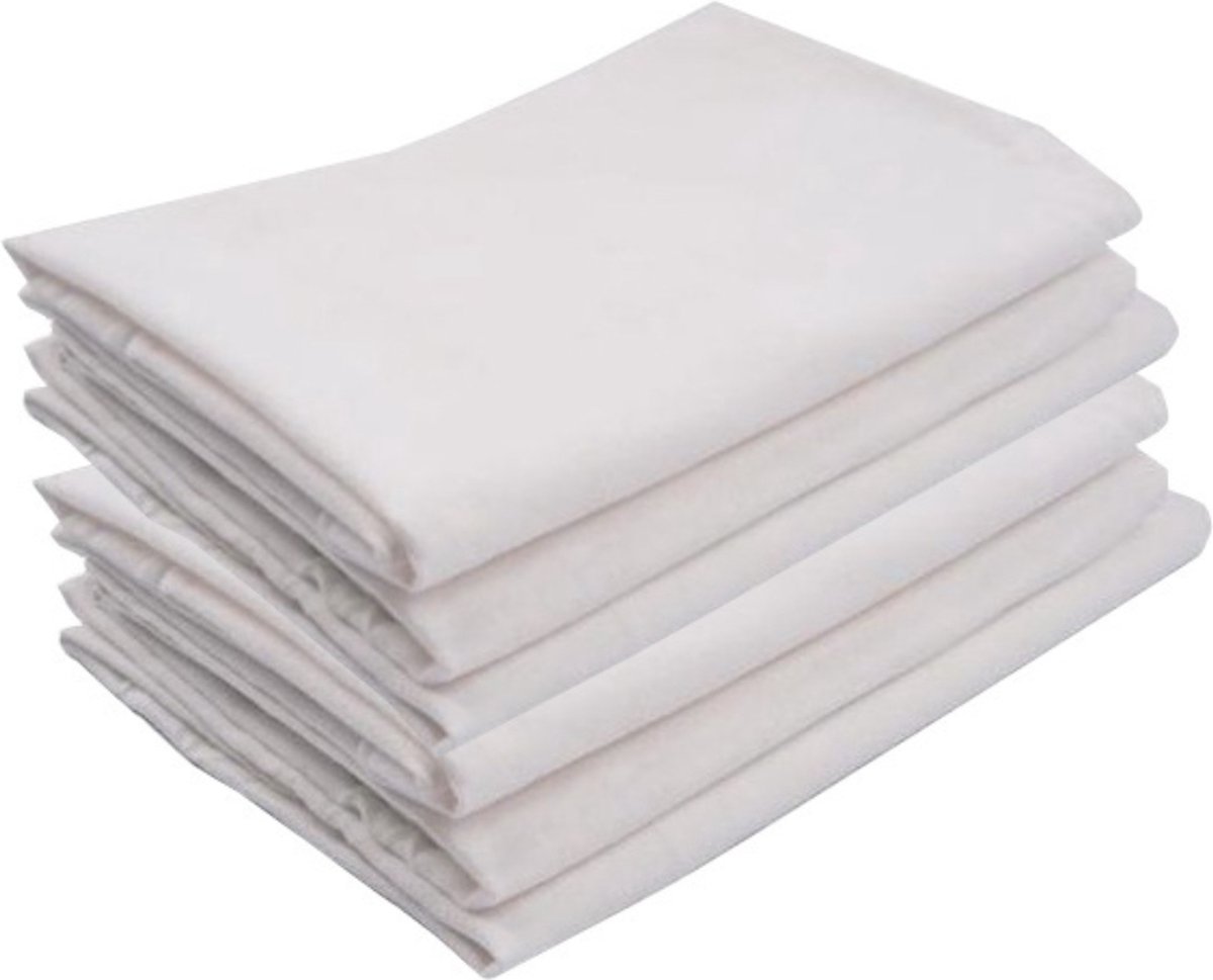 Goedkoopste Briljant Baby Flanellen Luiers 6x - Wit - 70x70 cm