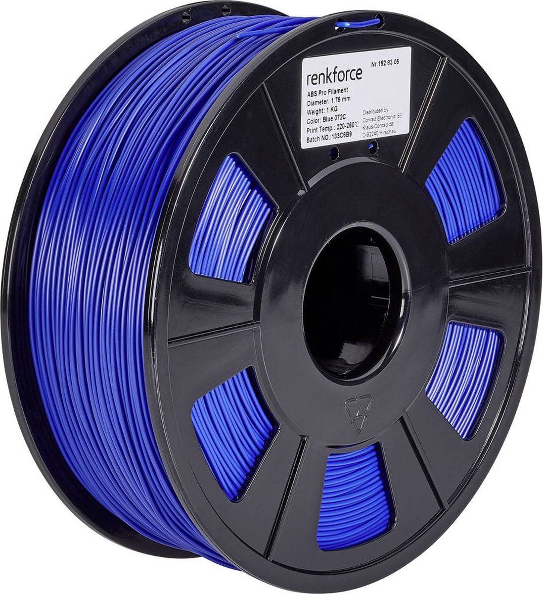 Renkforce Filament ABS kunststof 1.75 mm Blauw 1 kg