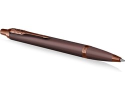 Parker IM Monochrome balpen | blauwe inkt | bordeauxrode afwerking en details | medium punt | met geschenkdoos
