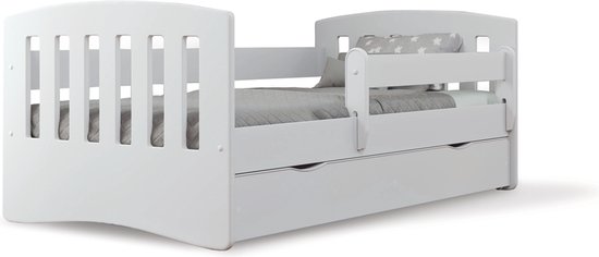 Kocot Kids - Bed classic 1 wit zonder lade met matras 180/80 - Kinderbed - Wit