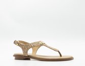 Bruin Tinten Mk Plate Thong Sandalen - Dames - Camel - Maat 39