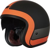 Origine | records de sprint | casque jet orange mat-noir | taille M | cyclomoteur léger, cyclomoteur et moto