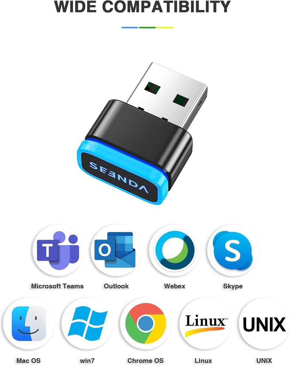 Seenda USB Mouse Jiggler/Beweger - Plug 'N Play Zonder Installatie - Aan- en Uitknop ondetecteerbaar