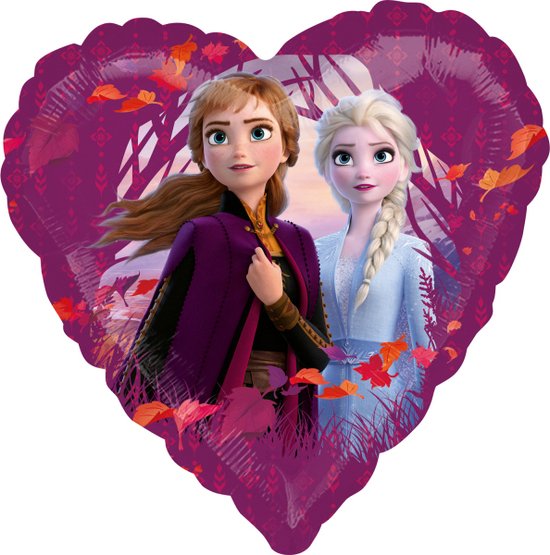 Amscan - Disney Frozen - Elsa - Anna - Folie ballon - Helium Ballon - Hart - 43 Cm - Leeg - 1 Stuks