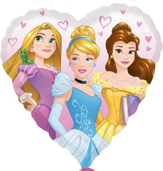 Amscan - Disney Princess - Hart ballon - Folie Ballon - Helium ballon - 43 Cm - Leeg - 1 Stuks