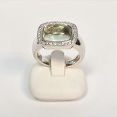 Ring - witgoud - 14 krt - diamant - lemon quartz - 462161R - uitverkoop Juwelier Verlinden St. Hubert - van €1565,= voor €1279,=