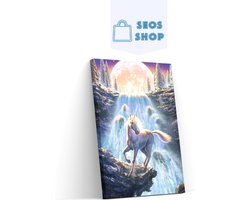 SEOS Shop ® Diamond Painting Volwassenen - Diamond Painting Kinderen - Diamond Painting Pakket Volledig - Eenhoorn met Waterval - 25x30 cm