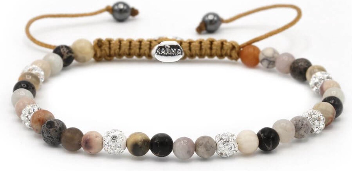 Karma Armband Spiral Evening Light White Crystal