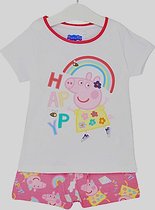 Peppa Pig Set / Shortama - Happy - Roze/Wit - Maat 104