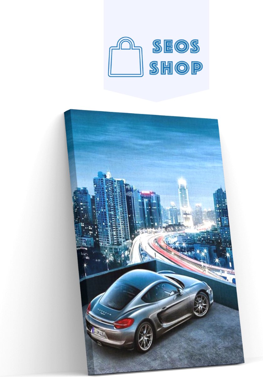 SEOS Shop ® Diamond Painting Pakket Snelle sportwagen in de stad - Volledig - FULL - Diamond Paintings - 30x40 cm - Vierkant