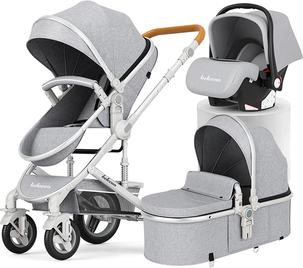 OHMG Driewieler voor kinderen, 4-in-1 driewieler en kinderwagen tot 25 kg, kinderwagen met verstelbare handgreep, driewieler voor kinderen van 1 tot 5 jaar, draaibaar, opvouwbaar, zonwering (zwart