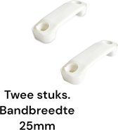 2 stuks-Bandbeugel - Spanband houder-Nylon -Wit - 25 mm bandbreedte-Bootzeil-Bootkap-dekzeil-Bandbrug-Biminitop.
