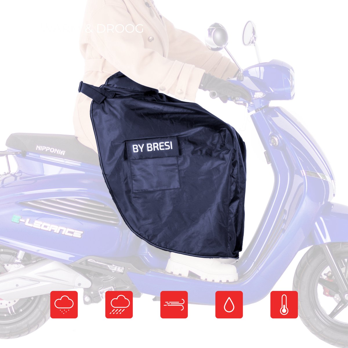 By Bresi - Beenkleed Scooter Universeel met gratis handschoenen - 14 - Beenkleed - Schootskleed - Brommerkleed - Scooter Beenkleed - Fleece deken -Scooter Deken - Waterdicht - Winddicht - Deken - Hoes - Beenwarmer - Beenhoes scooter – foto 8