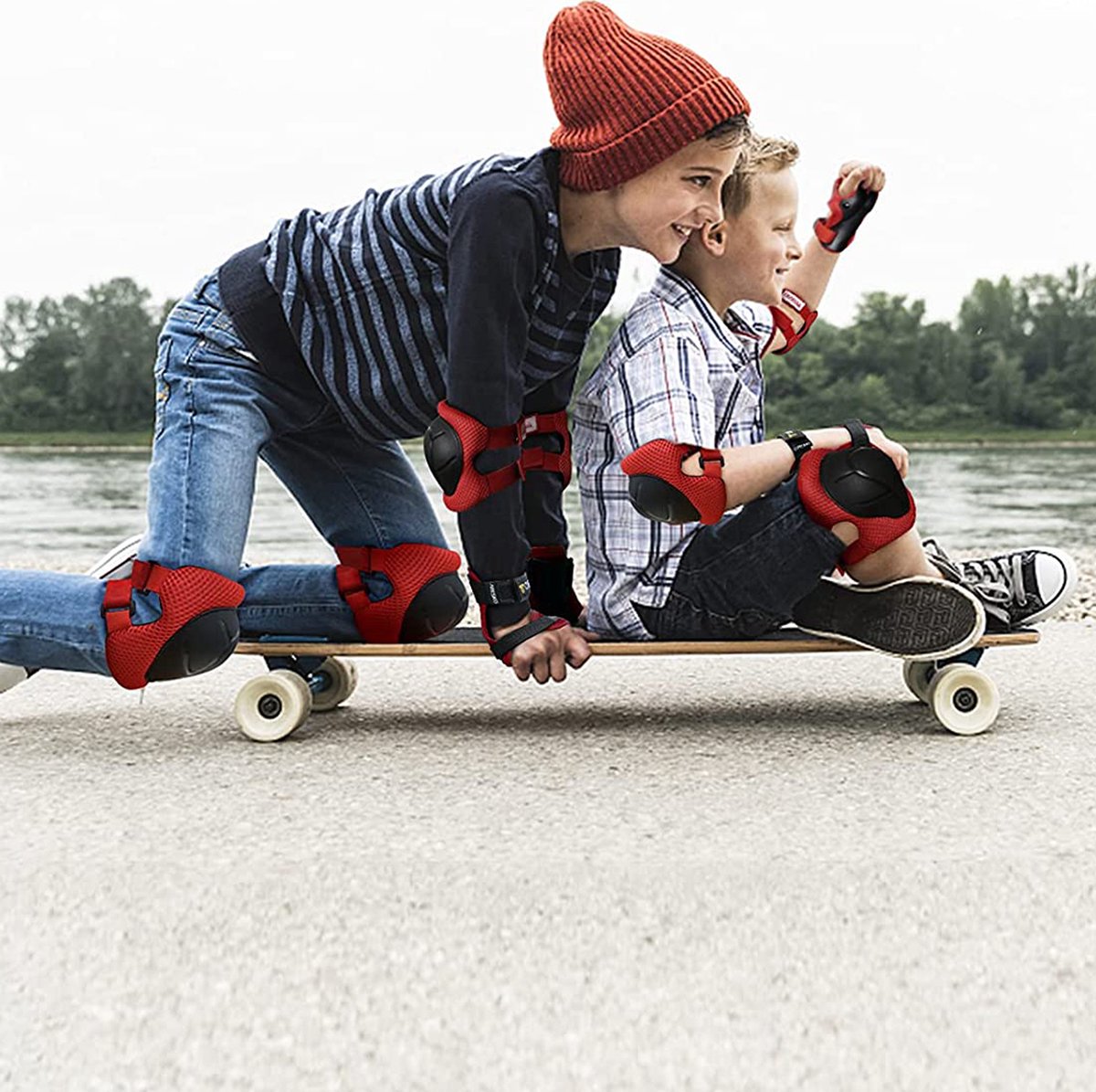 7-delig Beschermingsset Voor Kinderen – Helm, Knie-, Elleboog- En Polsbeschermers, Verstelbaar, Voor Scooter, Fiets En Skateboard