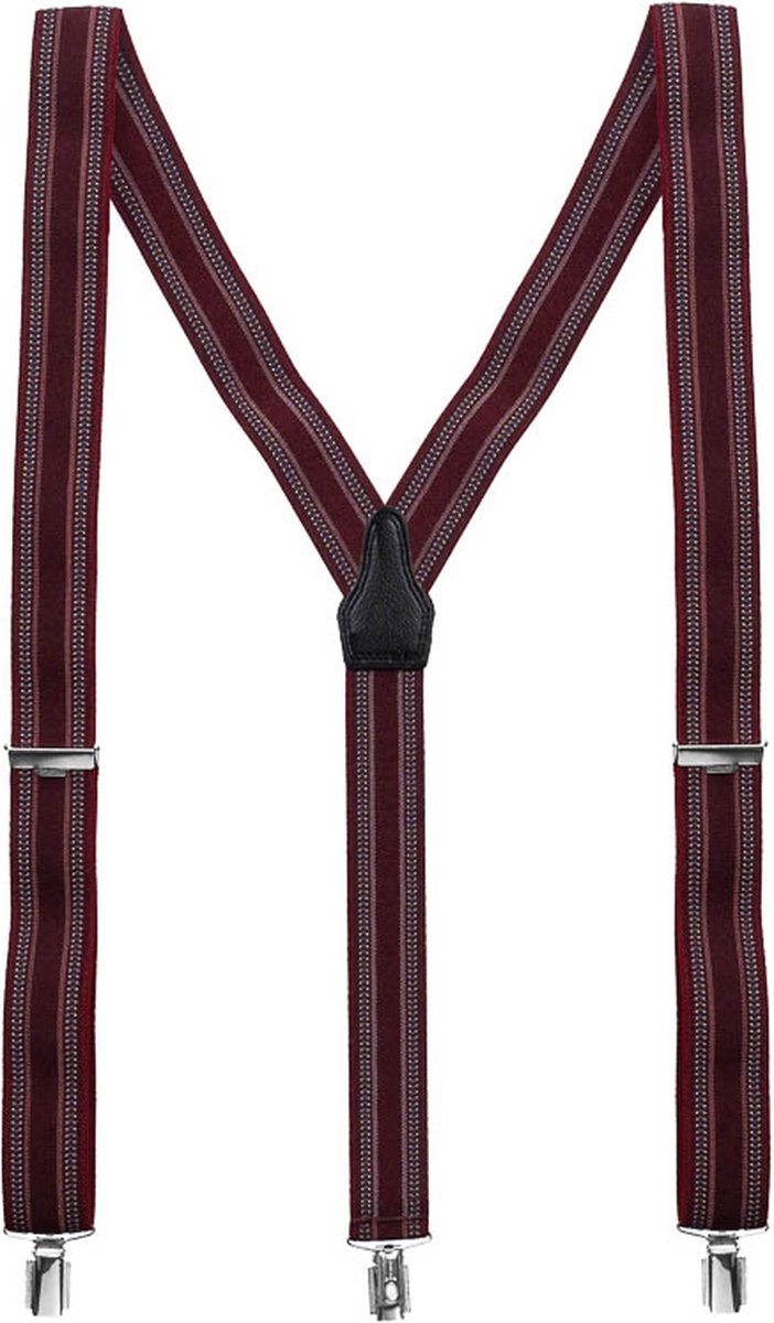 Daspartout roode bretels met grijs patroon