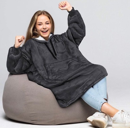 Kinder Oversized Sherpa Fleece Deken / Trui - Oversized Kinder Deken / Sweatshirt – Kinder Sherpa Fleece Deken / Trui - Oversized Deken - Deken / Trui met Capuchon - Warme fleece Deken / Trui - Sherpa Fleece Oversized Deken / Trui