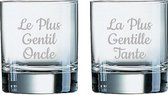 Whiskeyglas gegraveerd - 20cl - Le Plus Gentil Oncle & La Plus Gentille Tante