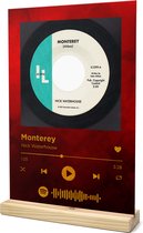 Songr Spotify Muziek Bordje - Monterey - Nick Waterhouse - 20x30 - Rood - Dibond Aluminium Plaat - Cadeau Tip voor Man en Vrouw