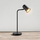 HOFTRONIC - Lampe de table Riga LED Zwart - GU10 - Inclinable et orientable - Moderne - Lampe de table de chevet Lampe de bureau pied lourd - 1 cordon de 75 mètres Incl. Gradateur cordon (dimmable) - Lumière blanc chaud 2700K (H : 421mm)