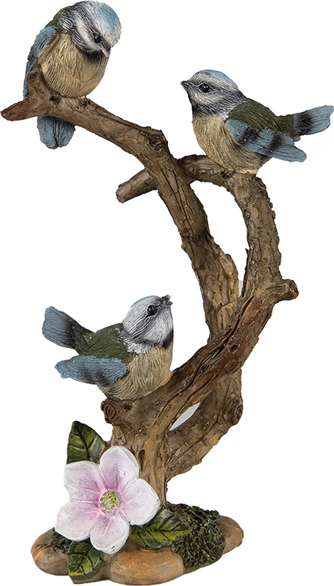 Clayre Eef Beeld Vogels 22 Cm Bruin Blauw Kunststof Woonaccessoires 