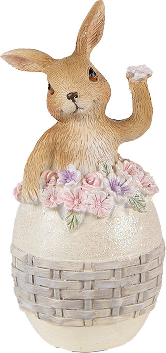 Clayre & Eef Beeld Konijn 13 cm Beige Bruin Polyresin
