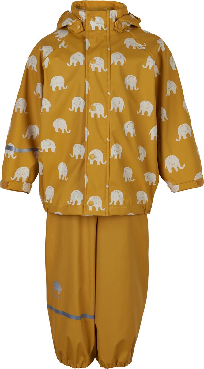 CeLaVi - Regenpak voor kinderen - Olifant - Mineraalgeel - maat 120 (116-122cm)