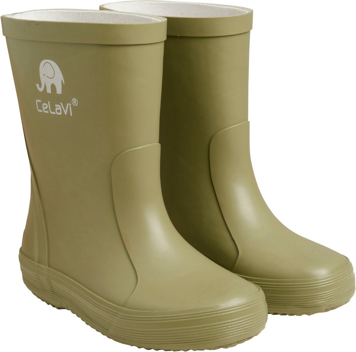 Celavi - Basic regenlaarzen voor kinderen - Solid - Khaki - maat 28EU