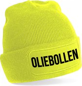 Bellatio Decorations Muts Oliebollen - unisex - one size - geel - wintermuts