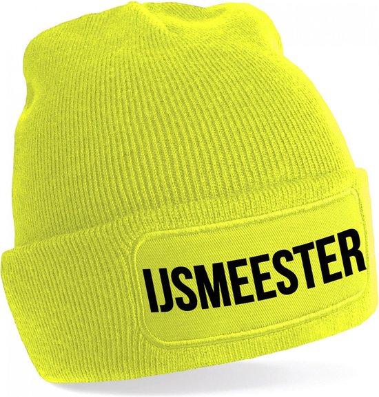 Bellatio Decorations IJsmeester muts - unisex - one size - geel - wintermuts