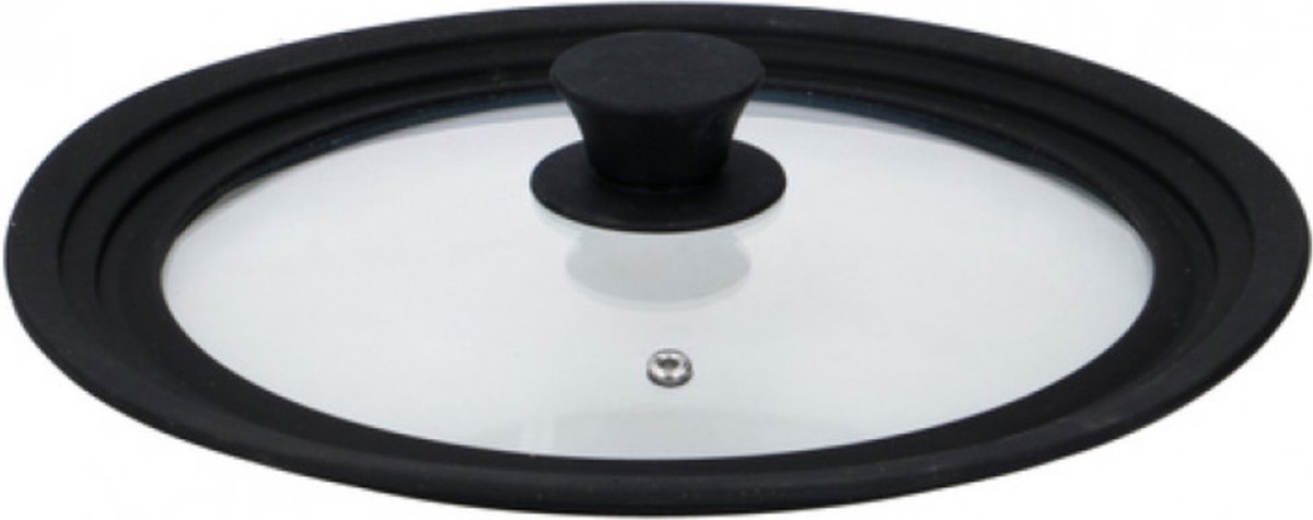 alpina Universeel Glazen Deksel - Pannendeksel met Siliconen Rand - Anti Spatdeksel voor Pannen - Glazen Deksel 24cm/26cm/28cm op Prijzenvolger.com