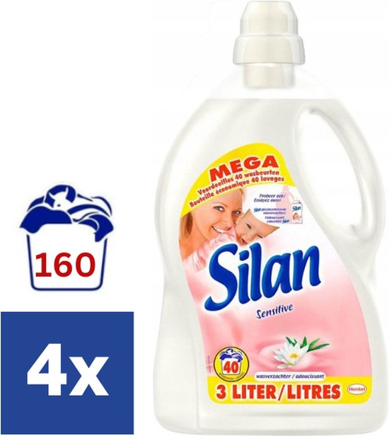 SILAN Sensitive - 4 x 3 L - Adoucissant textile - Pack économique | bol