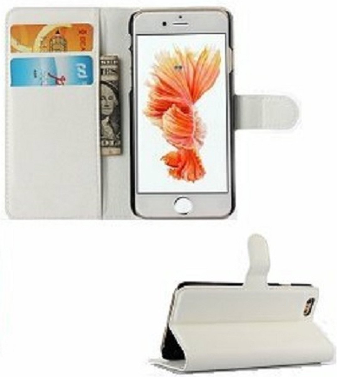 iPhone 6 6s Hoesje Met Pasjeshouder Bookcase Wit