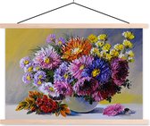 Affiche scolaire - Peinture à l'huile - Fleurs - Nature morte - 120x80 cm - Lattes vierges