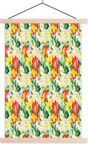 Porte-affiche avec affiche - Affiche scolaire - Fleurs - Roses - Couleurs - Motifs - 40x60 cm - Lattes vierges