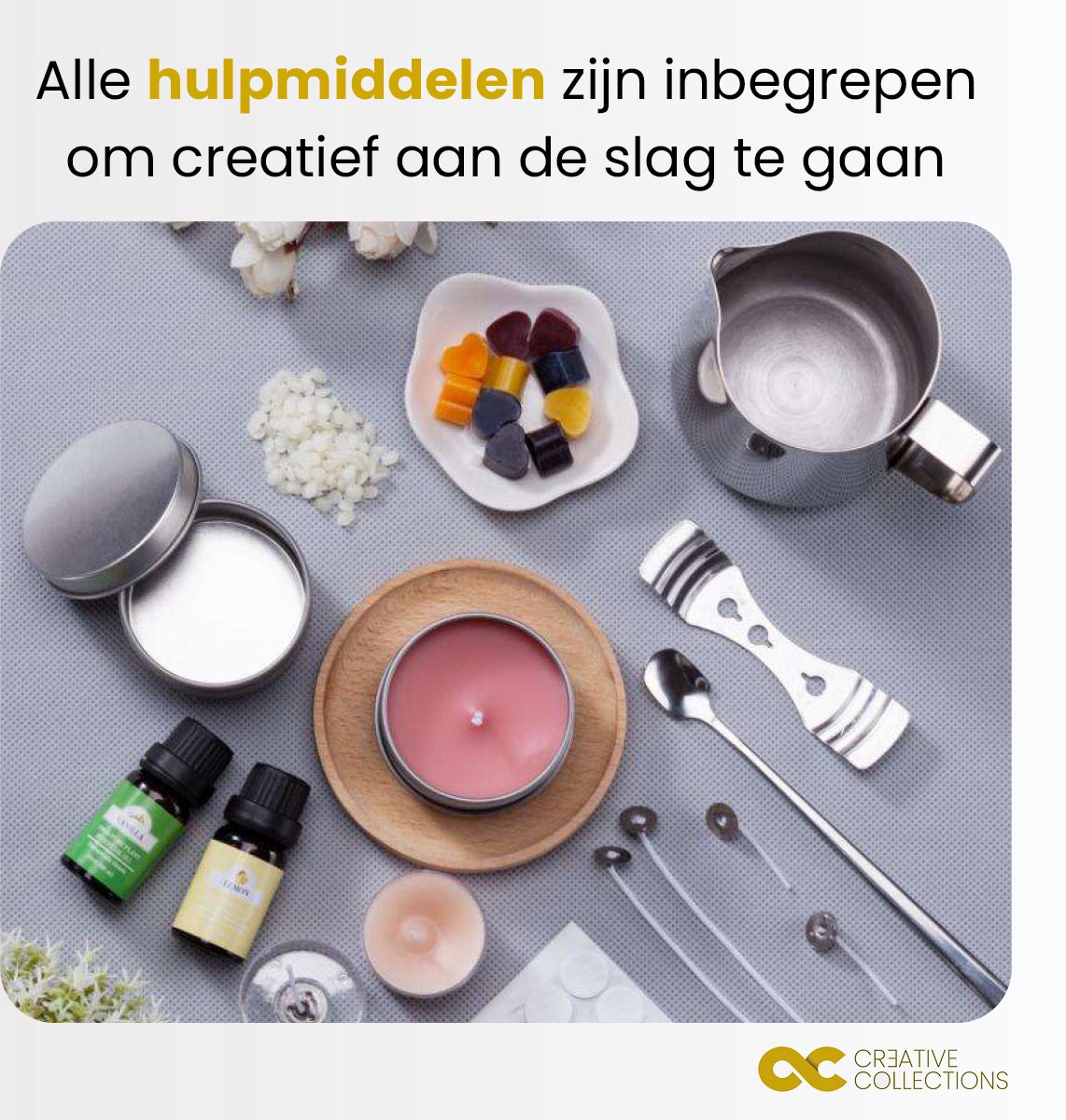 Kaarsen maken pakket – DIY starterset geurkaarsen – Complete set met bijenwas en geuren – Voor beginners / volwassenen — afbeelding 3