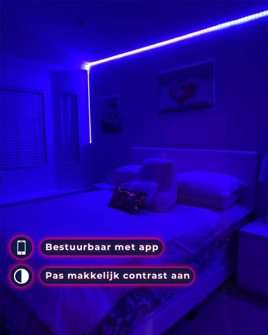 Evura Goods LED Streifen 10m RGB – Smarte Beleuchtung Mit Fernbedienung & App, Dimmbar, Musik-Modus