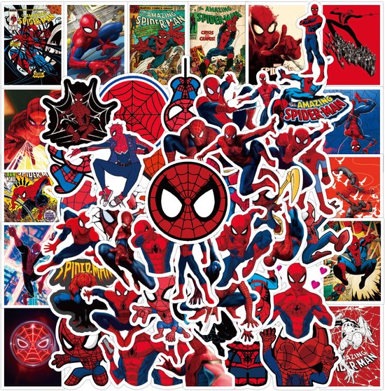 Spiderman Stickers - 50 stuks - Marvel - Hoogwaardig vinylstickers - Waterbestendig - Spider-Man - Kinderstickers