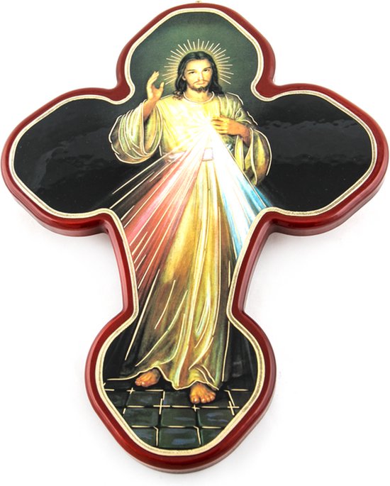 Icoonkruis Barmhartige Jezus 27 x 20 cm Katholiek
