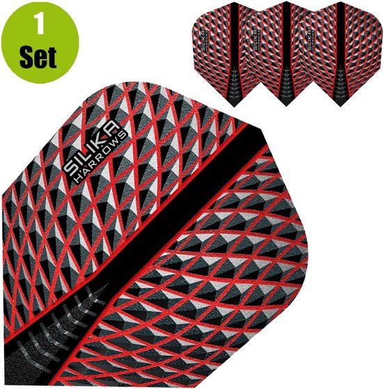 Harrows Silika Round NO6 Red Tough Crystalline Coated - Dart Flights van Harrows — afbeelding 3