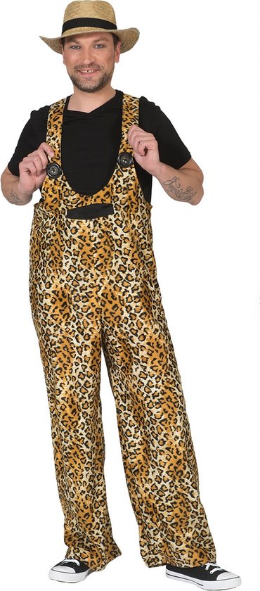 Pierros - Costume Lion & Tigre & Léopard & Panthère - Dancing Leopard - Homme - jaune, orange, noir - Taille 52-54 - Vêtement de Déguisements - Déguisements