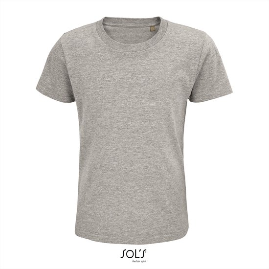 SOL'S - Pioneer Kinder T-Shirt - Grijs - 100% Biologisch Katoen - 98-104
