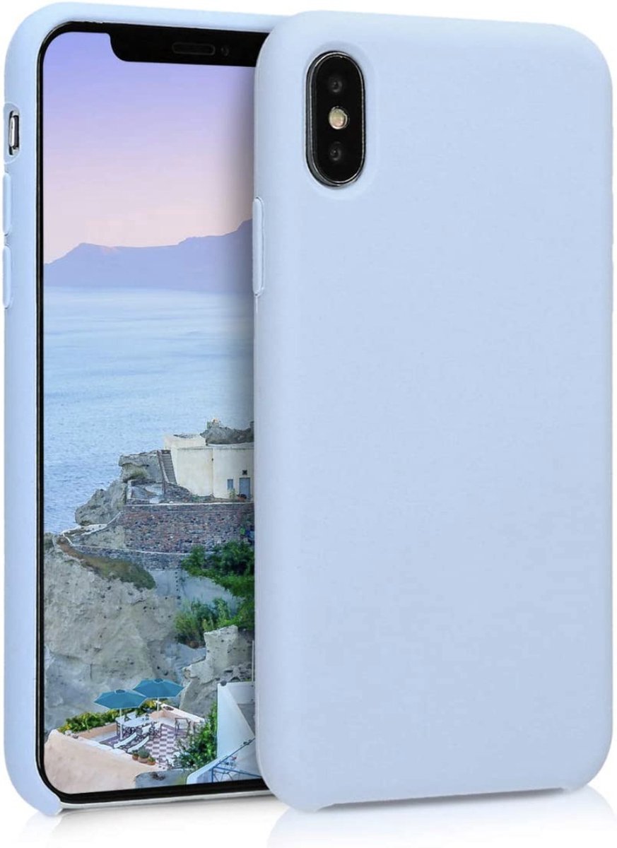 Supertarget Siliconen case geschikt voor Apple iPhone X/XS - backcover - Blauw - licht blauw - baby blauw - light blue
