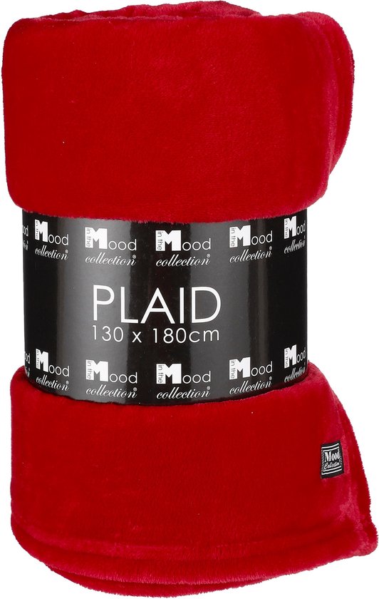 In The Mood Collection Famke Fleece Plaid - L180 x B130 cm - Rood