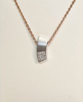 Witgouden hanger - 14karaat – diamant – 0.10crt - uitverkoop Juwelier Verlinden St. Hubert - van €695,= voor €569,=