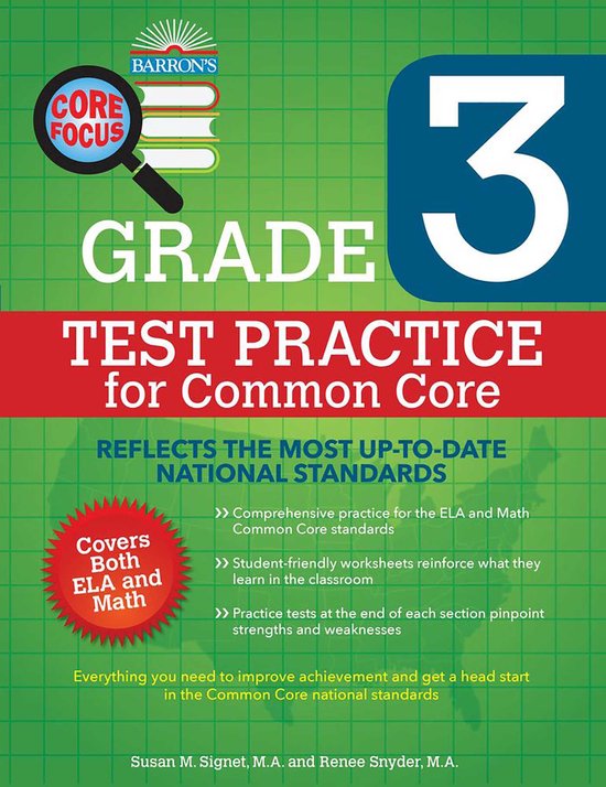 Barron's Core Focus Grade 3 Test Practice for Common Core - cover