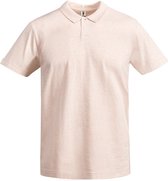 Beige Melange unisex polo shirt korte mouwen model Tyler merk Roly maat L