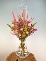 Droogbloemen boeket "Glowing Love" inclusief vaas | Prachtig cadeau voor Valentijnsdag | 75 cm