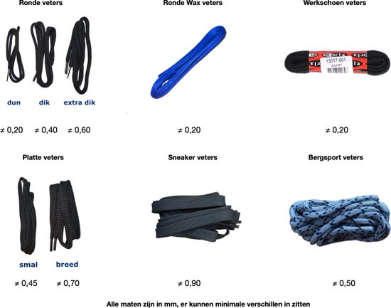 Elastische - veter - Zwart 90 cm (Barth