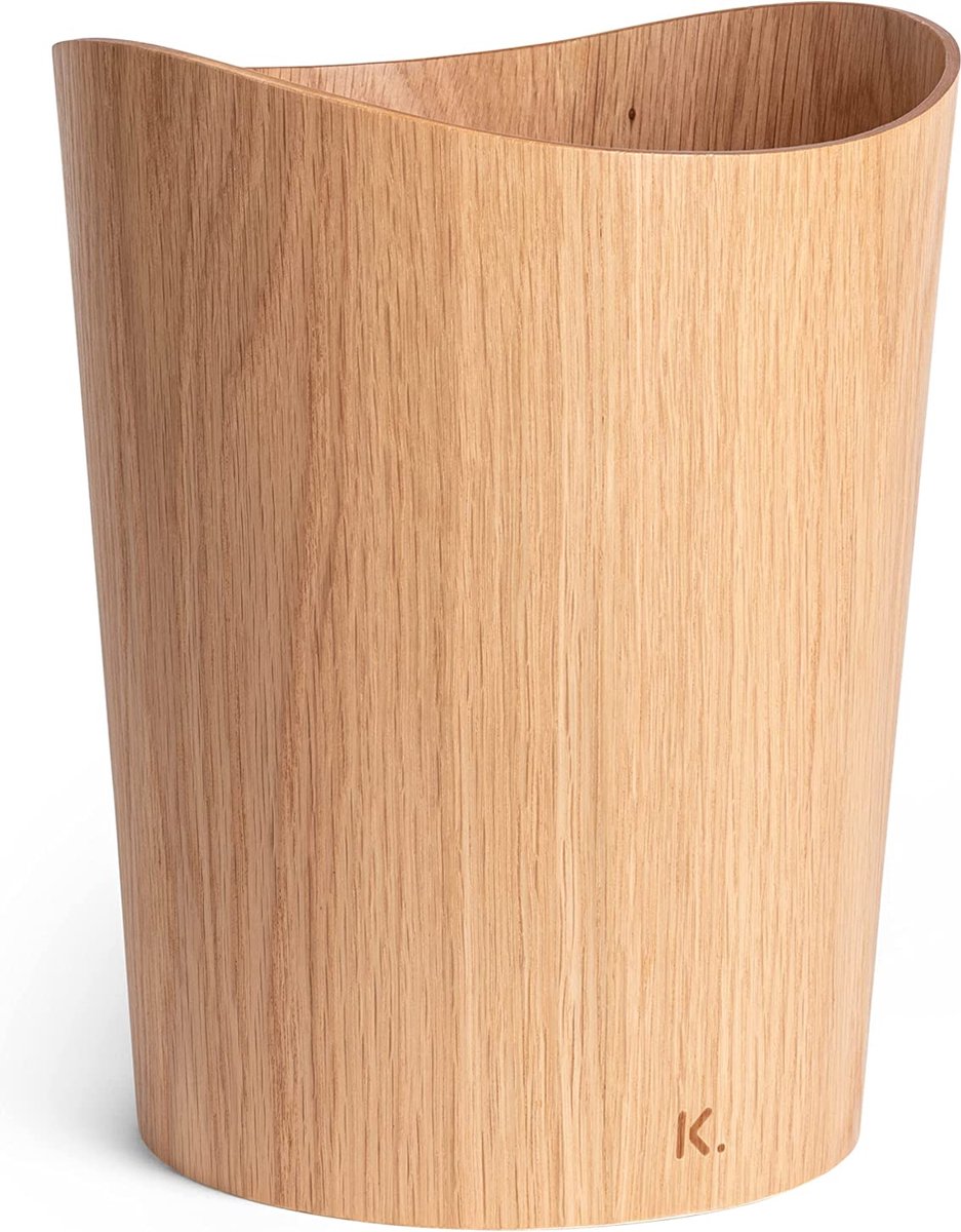 Kazai. Echt houten prullenmand Börje | Houten prullenbak voor kantoor, kinderkamer, slaapkamer en nog veel meer | 9 liter | eiken